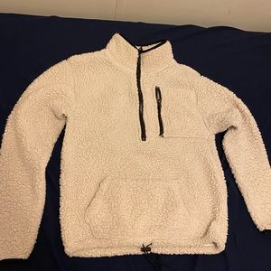 White fluffy sweater